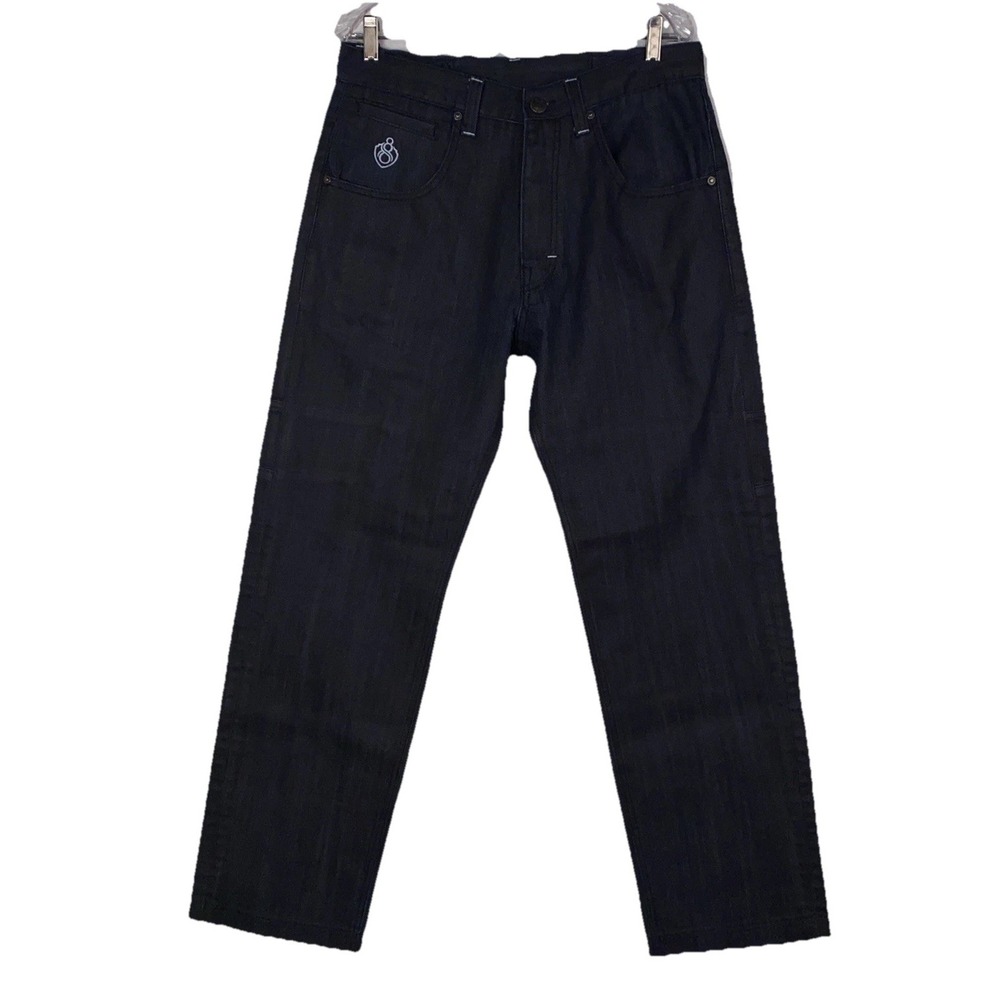 Eight 732 Jeans Mens 36x34 Blue Denim Pants Embroidered